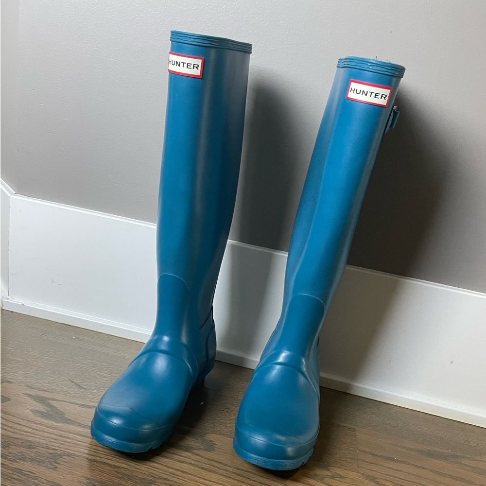 Womens Tall Blue Hunter Rain Boots